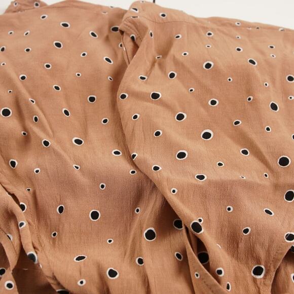 Faithfull the Brand Alto Brown Dot Print Side Cut Out Mini Dress Womens Sz 2 - Picture 6 of 8